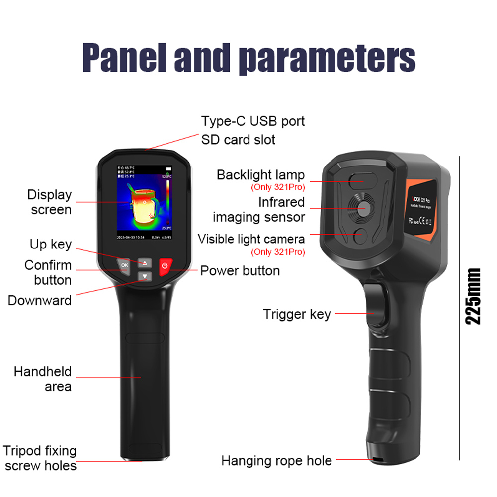 Nf 521 Thermal Imaging Camera - Victor 321 ハンドヘルド赤外線サーマルイメージャー -20～550℃ ℃ 充電式バッテリーカメラ
