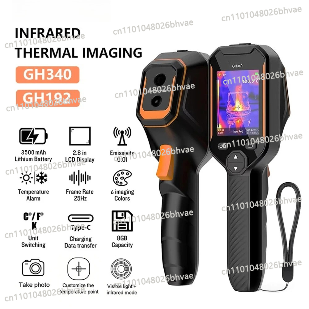 Thermal Imaging Camera 256X192 - 256x192サーマルカメラと2MPビジュアルカメラ搭載、640x480スーパーIRサーマルイメージングカメラ、HVAC電気検出用 GH192